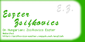 eszter zsifkovics business card